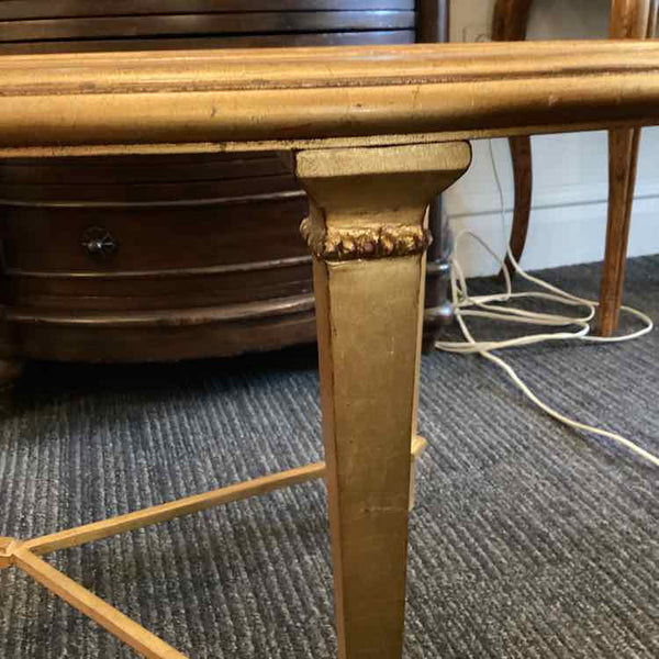 Hickory Chair Oval Gold & Glass Coffee Table