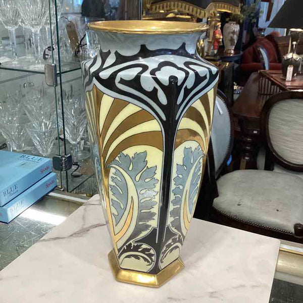 Art Nouveau B & C Blue & Gold Vase