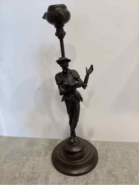 Pair of Bronze Don Quixote Candlesticks