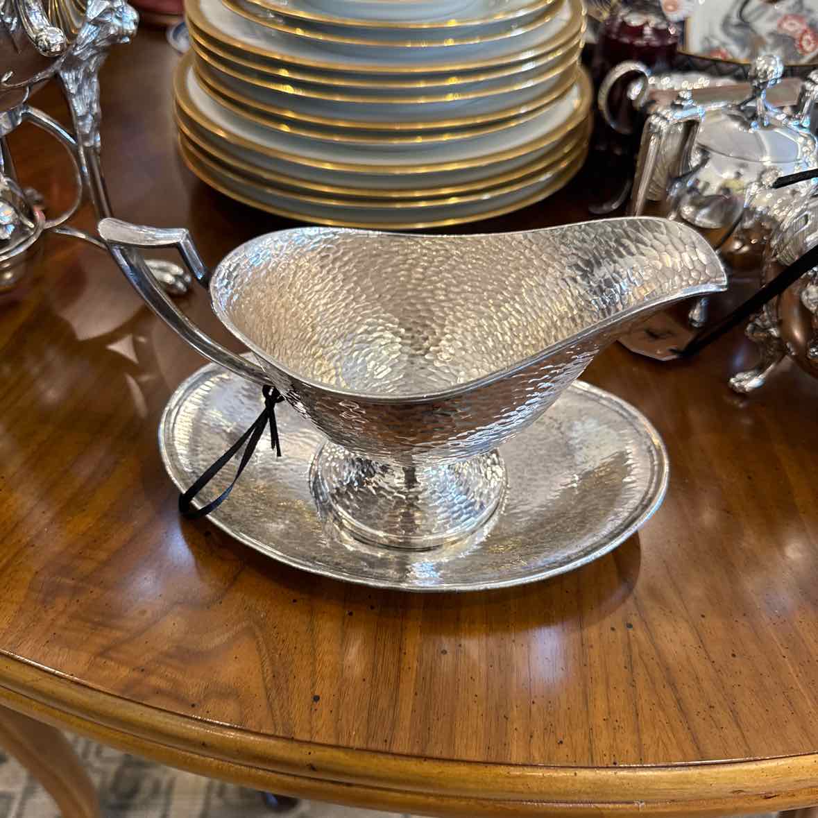Hammered Silverplate Sauce Boat