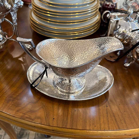 Hammered Silverplate Sauce Boat