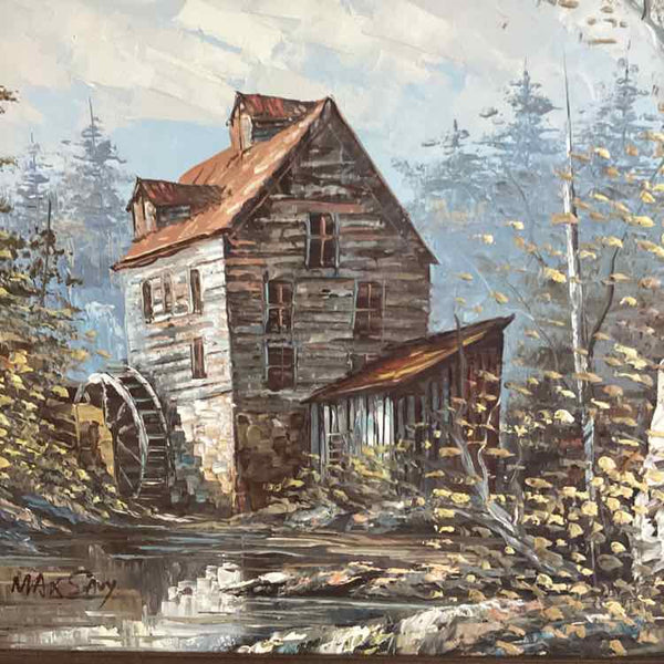 May Savy Oil Painting - Old Mill