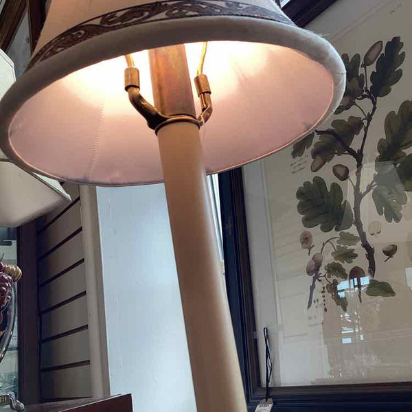 34"x6" Pair Of Marble Base Brass Lamps