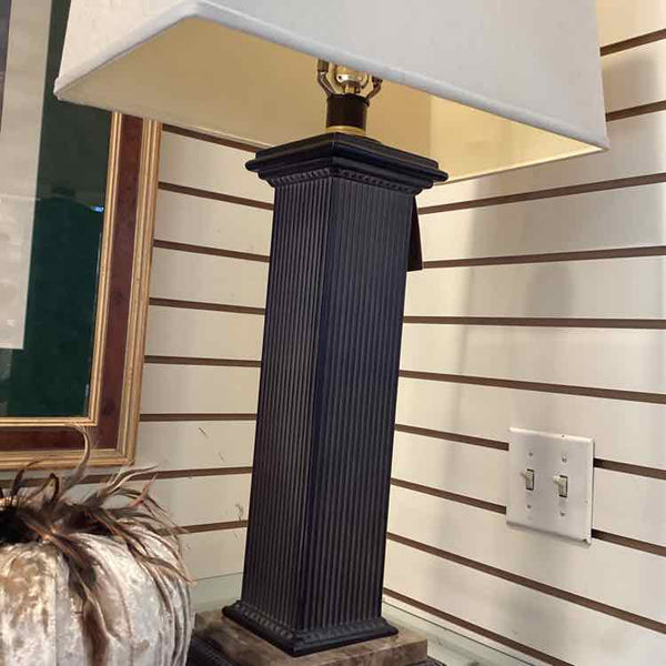 Fluted Column Lamp w/Stone Base