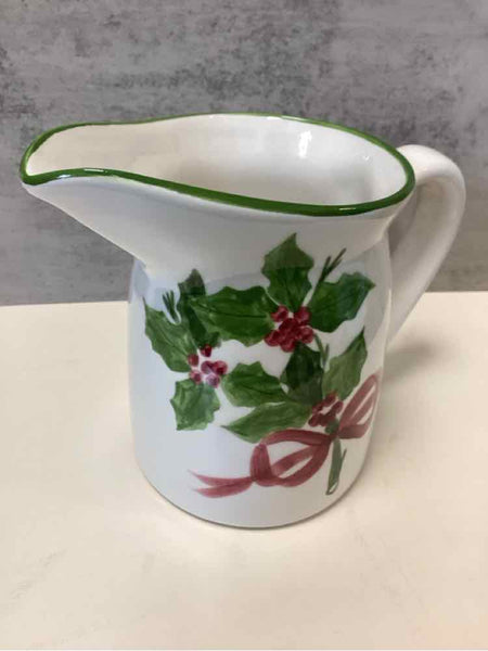 Holly Berry Ceramic Pitcher