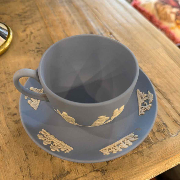 Lgt Blue Jasperware Cup/Saucer (Wedgwood)