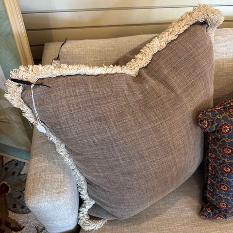 Taupe Pillow With Fringe