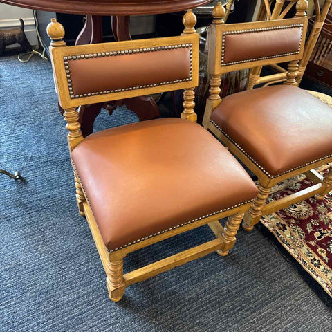 Brown Leather Fireside Chair