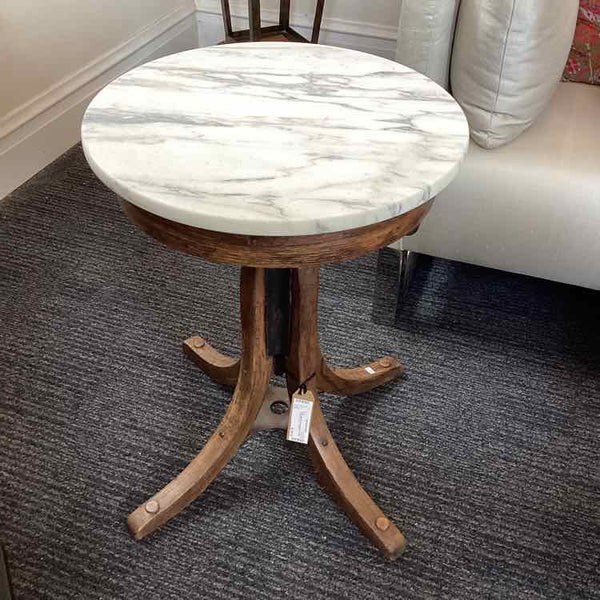 Marble Top Adjustable Height Side Table