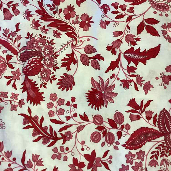 French Cluny Raspberry And White Tablecloth