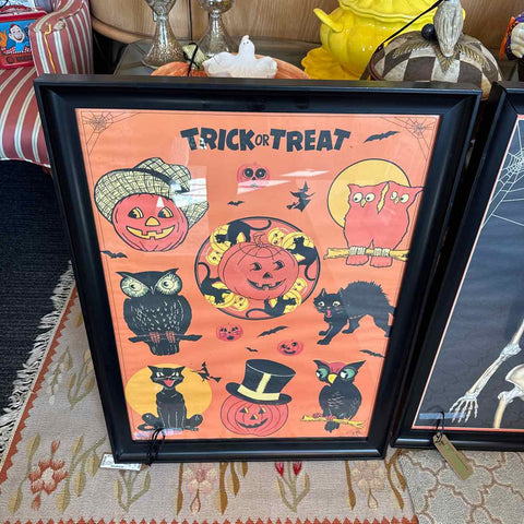 Trick or Treat Orange Framed Poster
