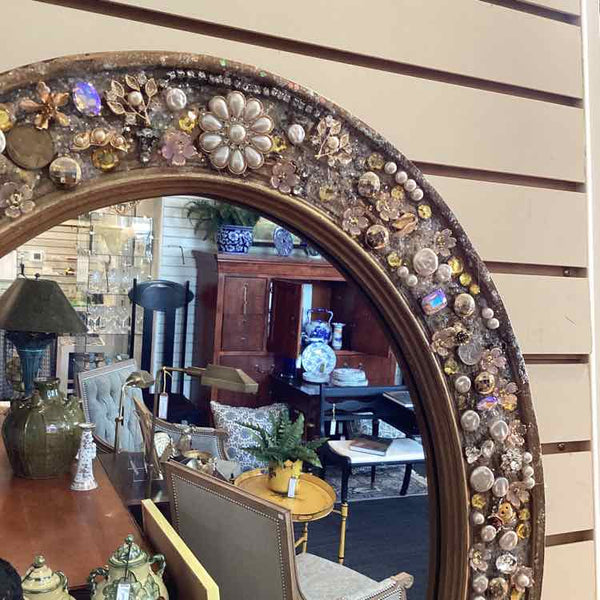 Gold Mirror w/ Vintage Jewelry