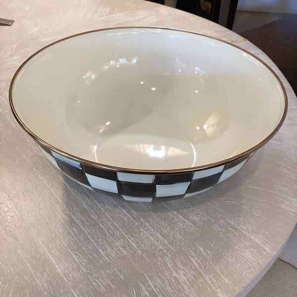 MacKenzie Childs Black & White Checked Bowl