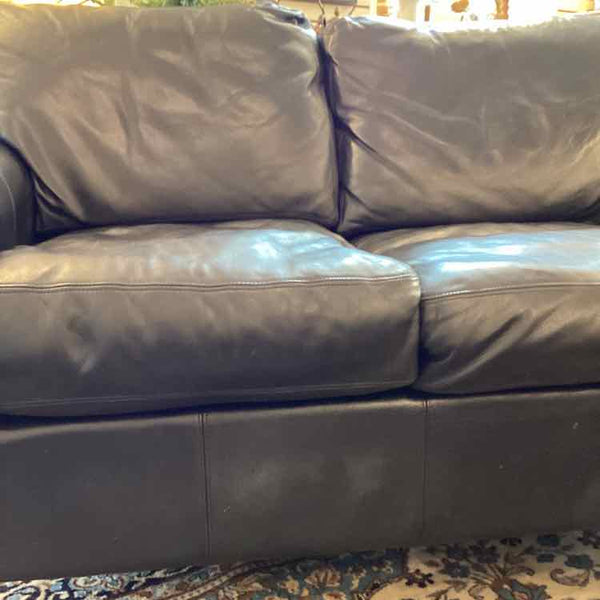 Black Leather Love Seat