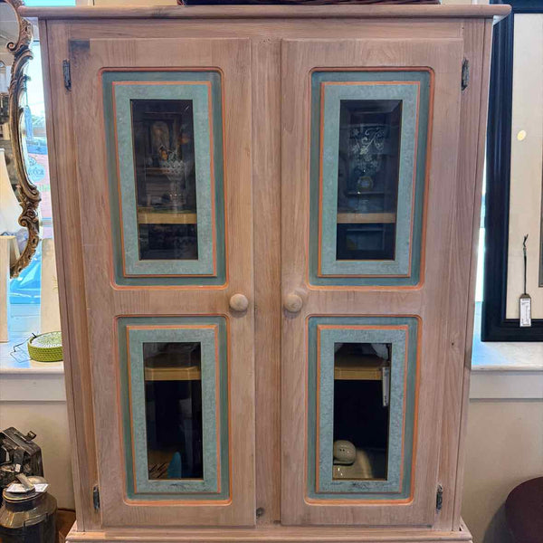 Pine Painted Four-Door Hutch
