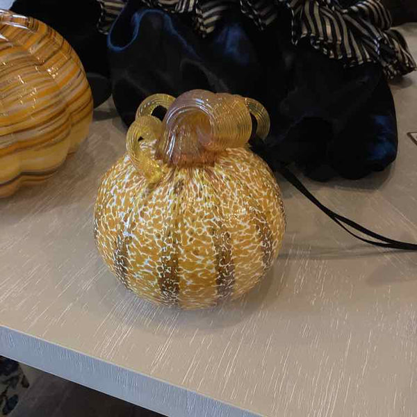 Orange And Amber Glass Pumpkin