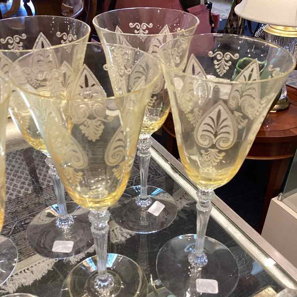 Seven Fostoria Water Goblets