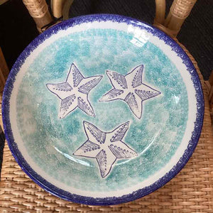 Round Bowl Blue with Starfish