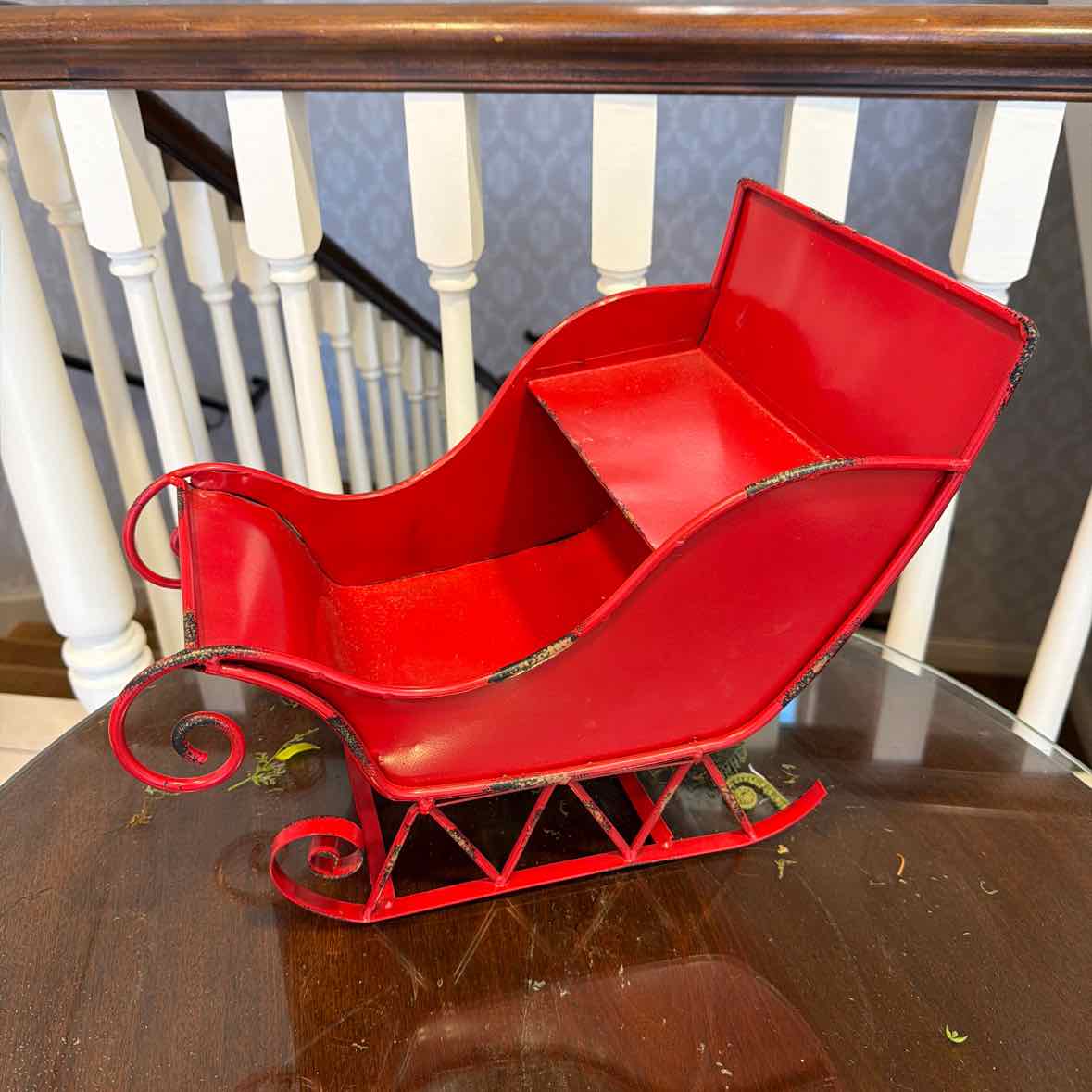 Red Metal Sleigh