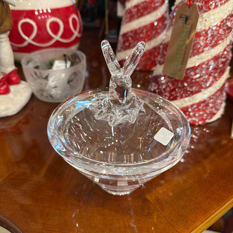 Steuben Ram Head Covered Dish