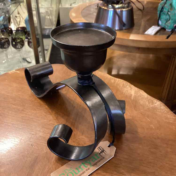Scroll Iron Pillar Candleholder