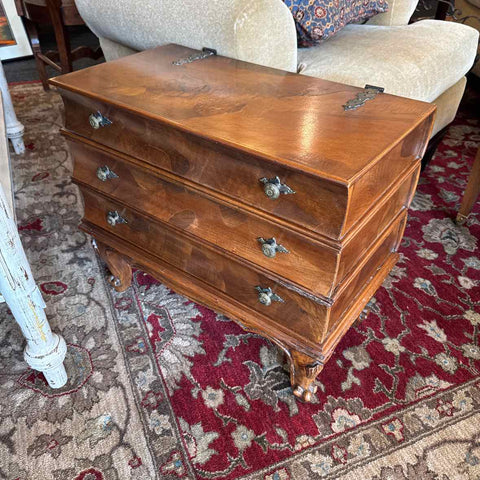 Burled Wood Bookstack Side Table