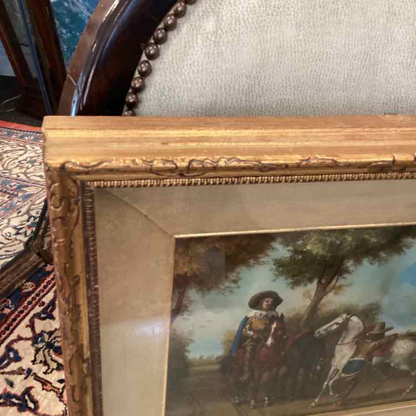 Historical Equestrian Oil Painting