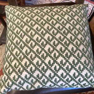 Green & White Square Pillow