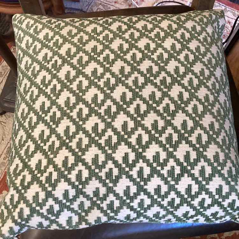 Green & White Square Pillow