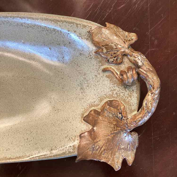 Ceramic Tray With Leaf Handles