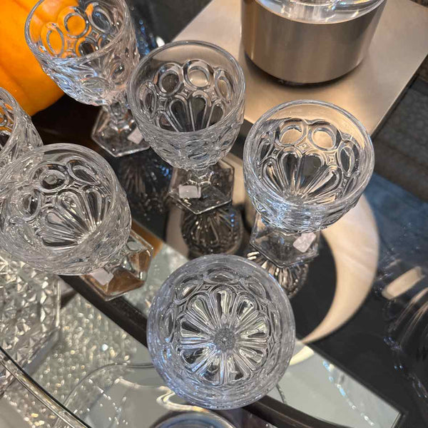 Set of 6 Fostoria "Moonstone" Crystal Wine Glasses