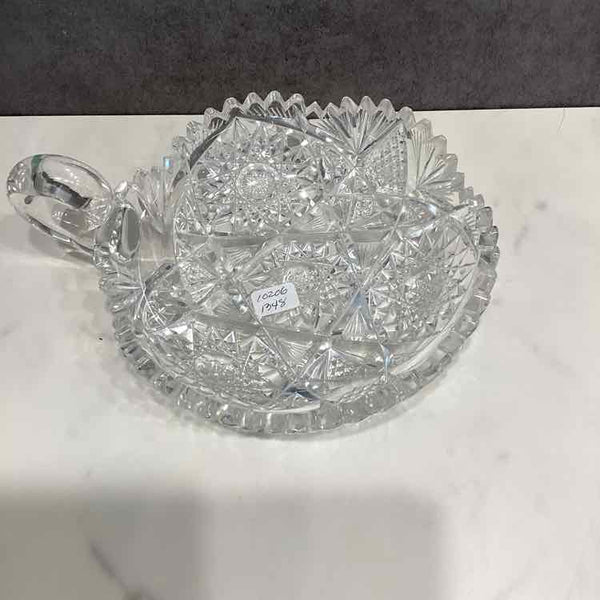 Crystal Sawtooth Edge Bowl w/Handle
