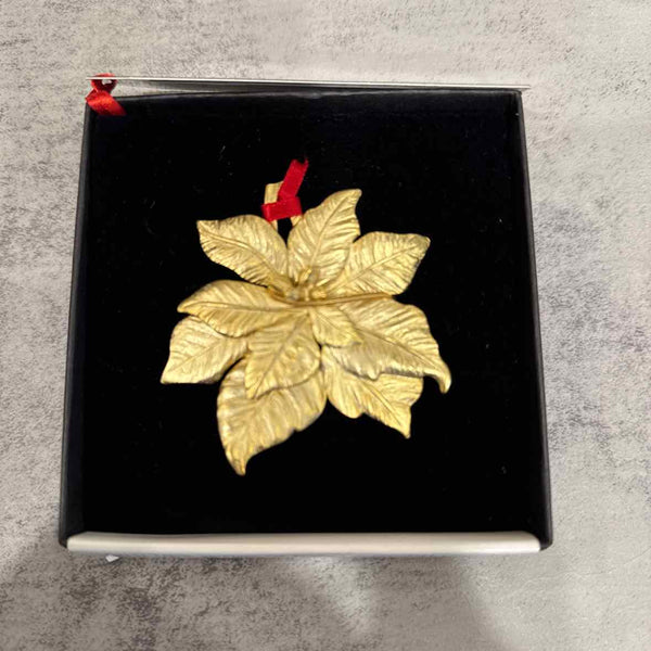 Gold Plated Poinsettia Ornament