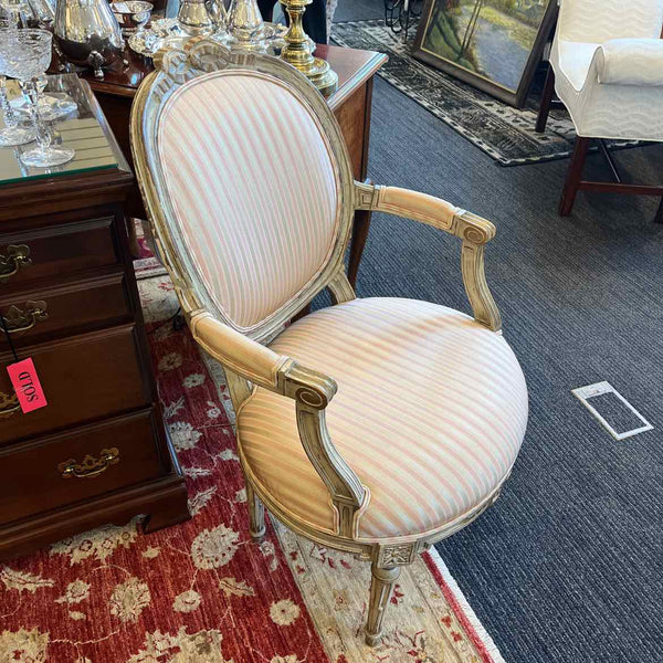 French Chair w/Pink Stripe