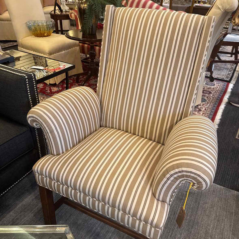 Striped Beige Arm Chair