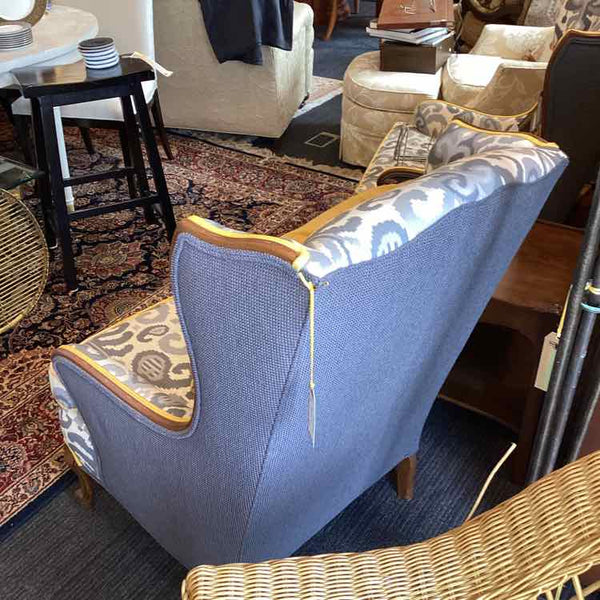 Ikat With Yellow Welt Wing Chair