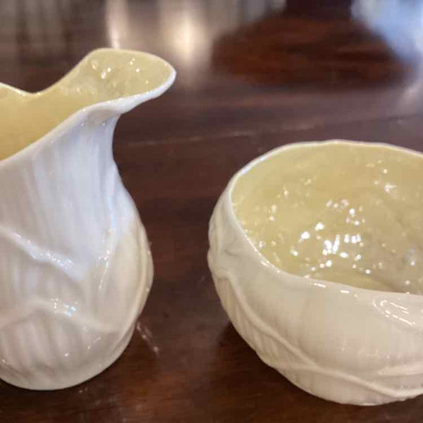 Belleek Lily Cream and Sugar