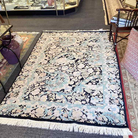 Scalamandre Black Floral Rug