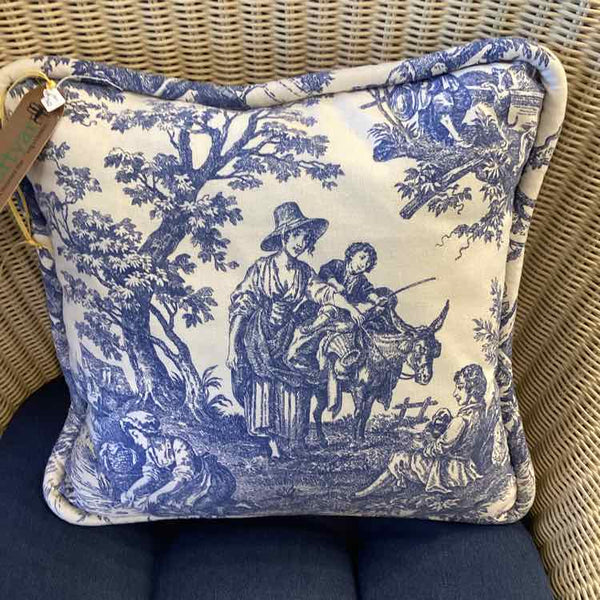 Blue/White Toile Pillow