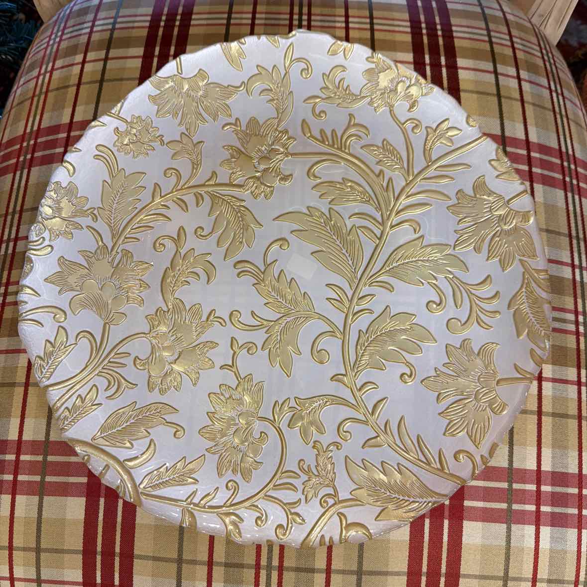 Vietri Damask Gold Plate
