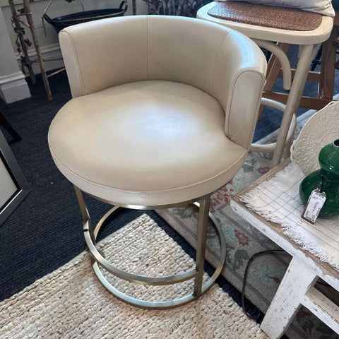 Metal Base Cream Seat Stool