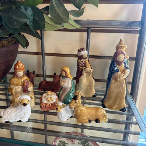 Ten Piece Clay Nativity Set