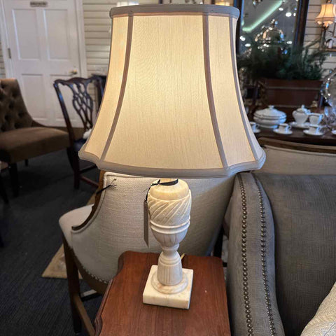 Vintage Alabaster Lamp w/Gold Shade