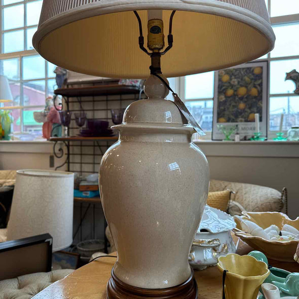 Tan Lamp w/Round Wood Platform