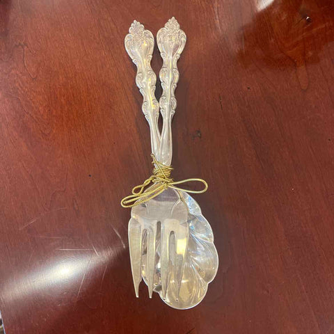 Silverplate Meat Fork And Spoon