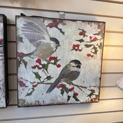 Chickadee Wood Block Art