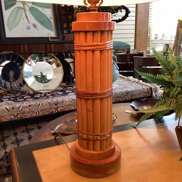 Vintage Rattan "Bamboo"  Lamp