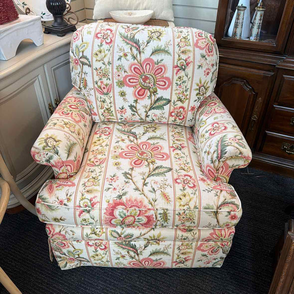 Ethan Allen Linen Blend Swivel Chair