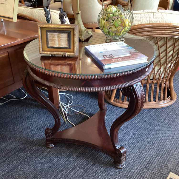Hickory Chair Round Foyer Table with Glass