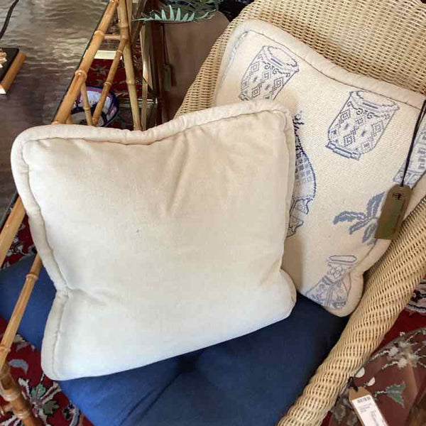 Pair Of Blue And White Needlepoint Pillows